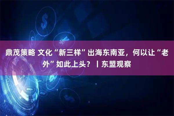 鼎茂策略 文化“新三样”出海东南亚,何以让“老外”如此上头?丨东盟观察